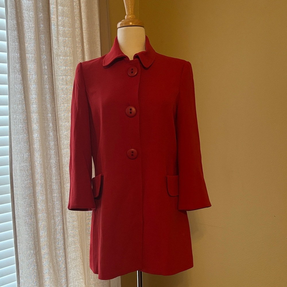 Pink Tartan Vintage Classic Red Coat Size 6 NWT